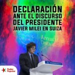 Declaración ante el discurso del presidente Javier Milei en Suiza